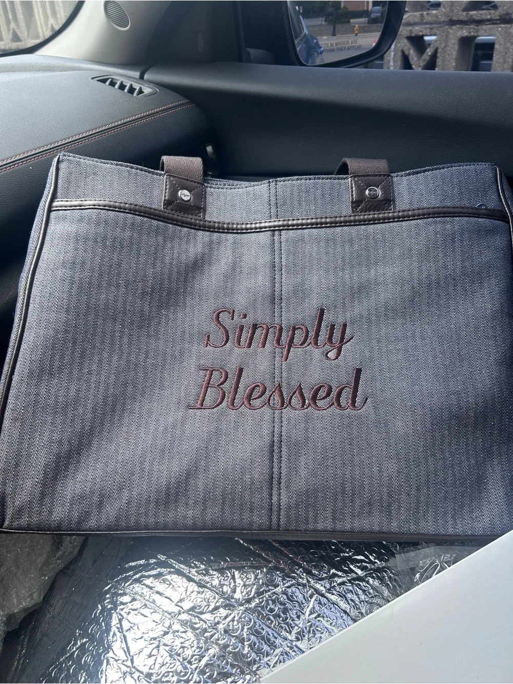 Herringbone Pattern lap top bag choice of free bag charm